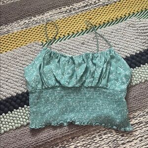 PacSun Blue Ruffled Crop Camisole